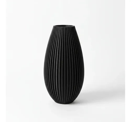 Florero Xl Decorativo Nórdico Moderno Minimalista 25cm Color Negro Rayas
