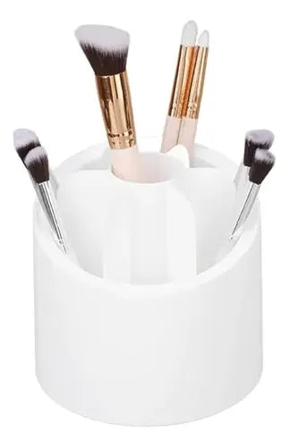 Organizador Giratorio Brochas Makeup Celeste