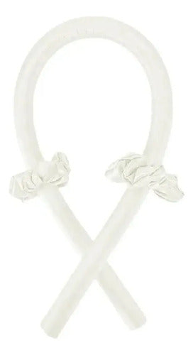 Banda Rizadora Jessamy sin Calor con 2 Scrunchies de Raso Antifrizz Blanco · 17130 · foto 01