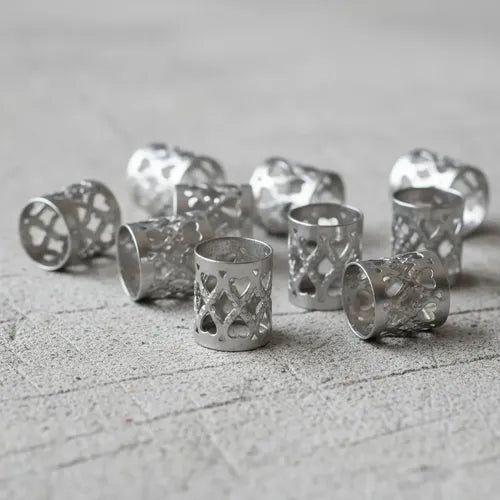 Anillos Para Trenzas 800u Plateado