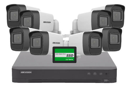 Kit Seguridad Dvr 8 Canales + 8 Camaras + Disco 240 + Cables Blanco