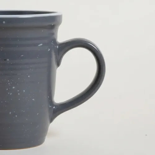 Taza Jarro Mug Ceramica Granito Gris Borde Blanco 530ml Gris
