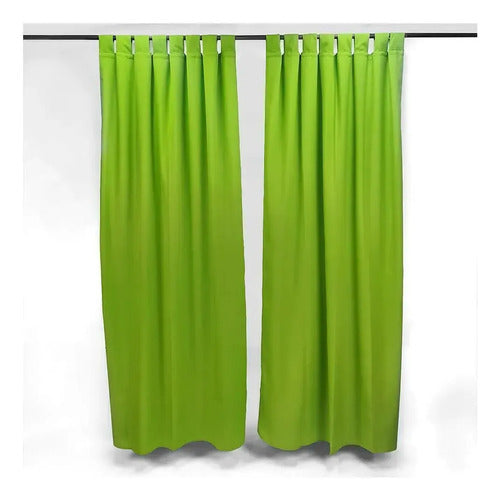Cortina Tropical 2p 1.20x1.40m Negro Verde Manzana