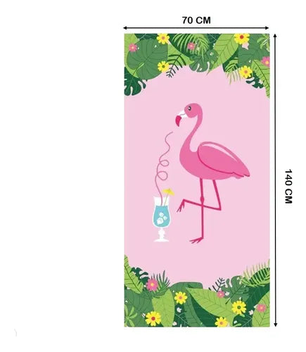 Toallon Microfibra Playero Flamenco Rosa