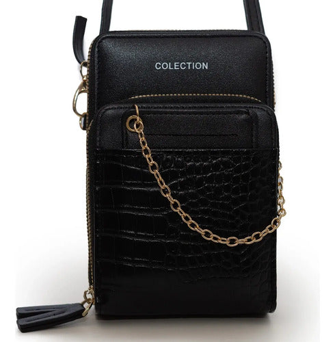 Mini Bandolera Phone Bag de Eco Cuero 100% PU Negro · 13629 · foto 08