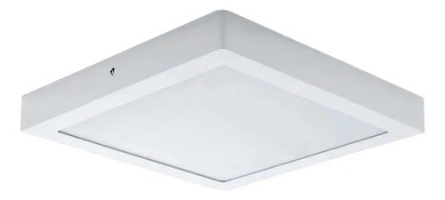 Plafón Led Werke Aplicar 12w Blanco Frío Acero Montaje En Techo