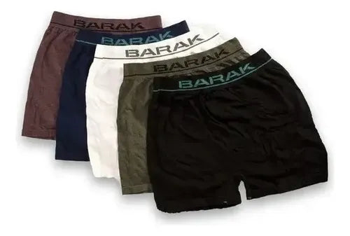 Pack Media Docena 6 Boxer Barak Liso Sin Costura Algodón Xl