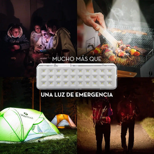Luz Emergencia Led Potente Recargable 30 Leds Blanco Airbnb