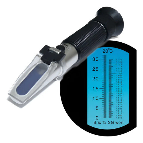 Refractómetro Hb Instruments 0-32% Brix Densidad Mosto Cerveza Atc Metálico