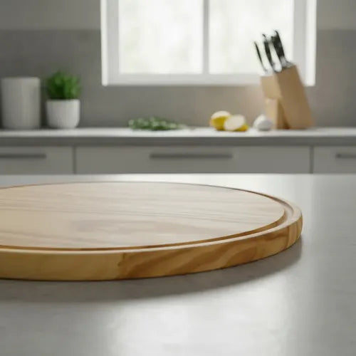 Tabla Pizza Trendy Redonda Madera Marrón 1u Claro