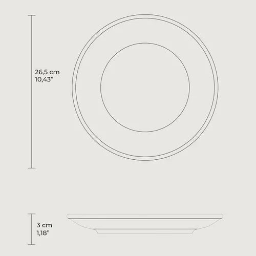 Platos Playos Gres Crema Pack X6 Porto Brasil Cerámica Liso