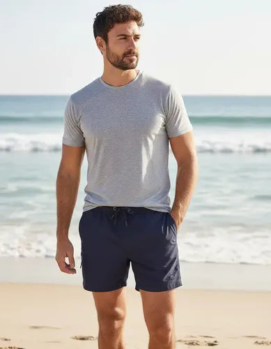 Malla Lisa Traje De Baño Short Liso Azul Marino Lisa Xs