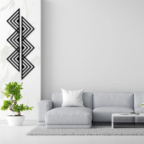 Cuadro Madera Calado 6 Triangulos Moderno Living Decorativo