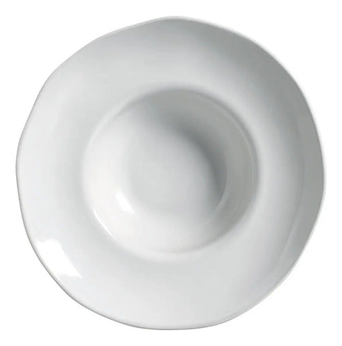 Platos Pasta Cerámica Gres Porto Brasil 28cm Blancos Lisa X6