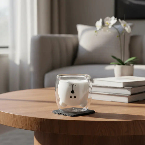 Taza Doble Pared Vidrio Panda 50ml Transp Panda