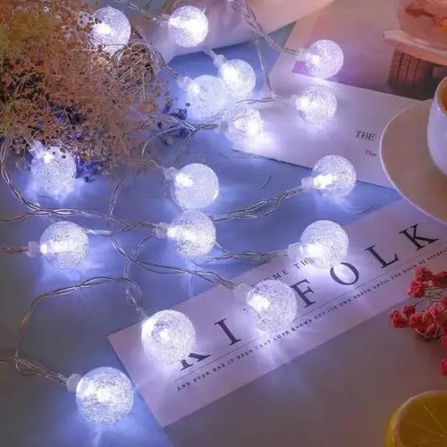 Guirnalda LED de Bolitas de Cristal 5m 28 Luces Blanca Fría IP65 · 15529 · foto 02