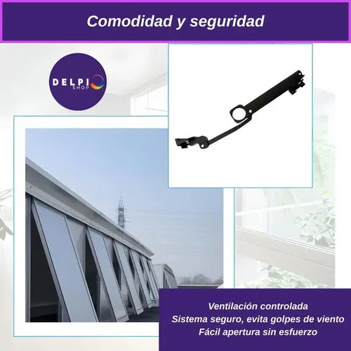 Brazo de Empuje Bronzen para Ventana Proyectante 16cm Modena Negro · 20722 · foto 05
