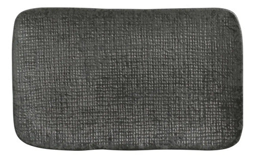 Fuente Rectangular X4 Cerámica Gres Gris Piedra 27cm Gris
