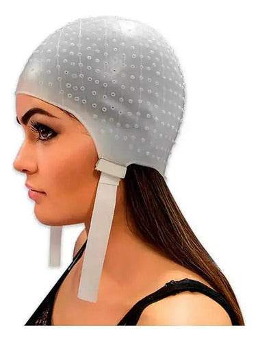 Gorro Siliconado Dompel + Aguja Peluquería Reflejos Blanco · 17270 · foto 06