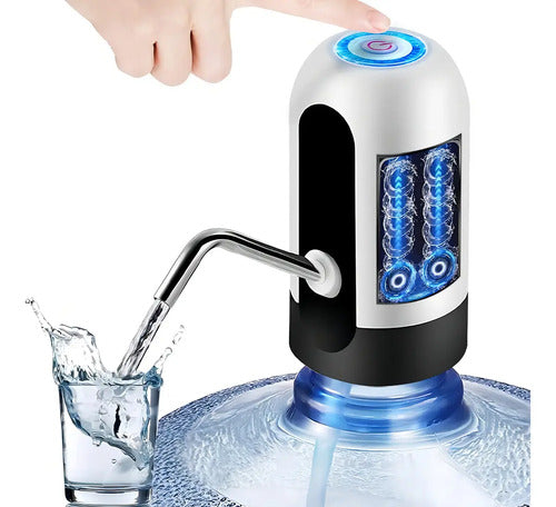 Dispenser Genérica Bomba De Agua Bidon Automatico Recargable Usb Color Negro