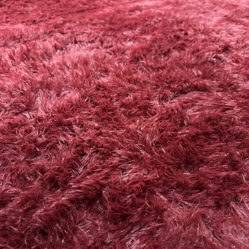 Alfombra Peluda Fimeli 100 x 60 cm para Pie o Costado de Cama Bordó · 16098 · foto 02