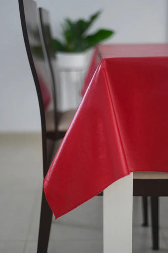 Mantel De Ecocuero Rectangular 2.50x1.40mts Rojo