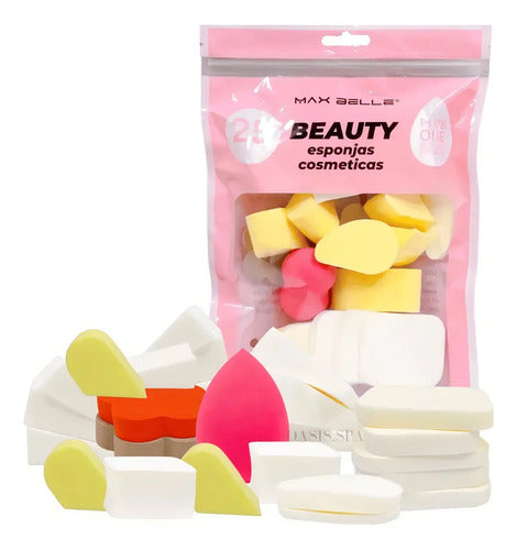 Esponjas Cosmeticas Beauty 25u Maxbelle Color Muticolor