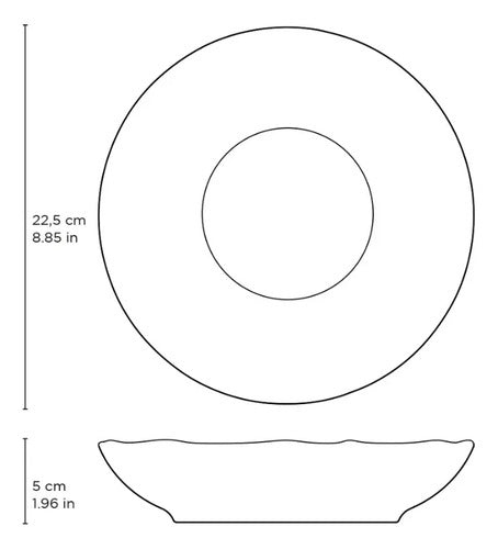 Platos Hondo X6 Cerámica Gres Verde Gastado 22,5cm Verde