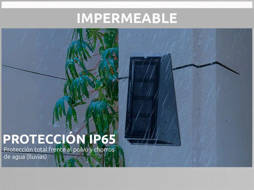Aplique Exterior Bidireccional Panel Solar Luz Rgb Calida X2