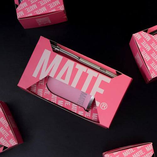 Mate Steel Matte Rosa Liso