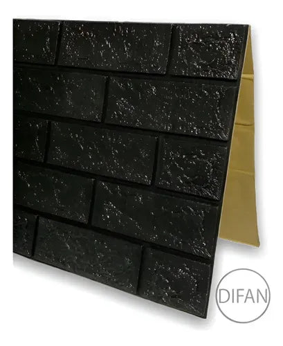 Pared Revestimiento Negro Placa 3d Auto Adhesiva