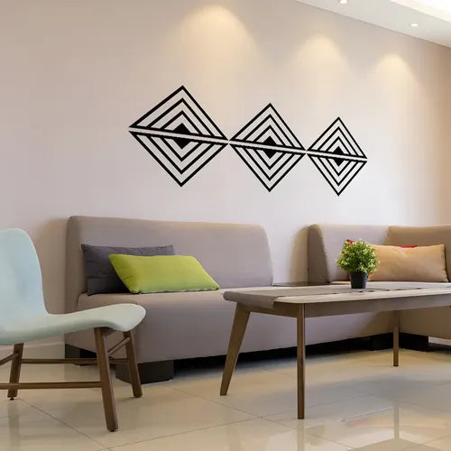 Cuadro Madera Calado 6 Triangulos Moderno Living Decorativo