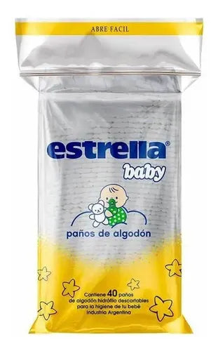 Paños De Algodon Estrella Baby X 40 U