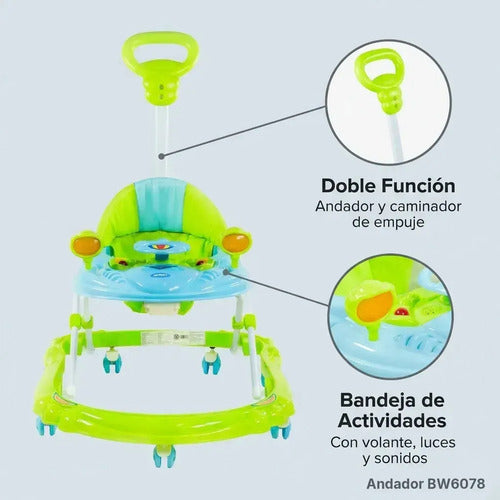 Andador para Bebé Priori BW6078 con Manija, Luces y Música Verde · 17772 · foto 04