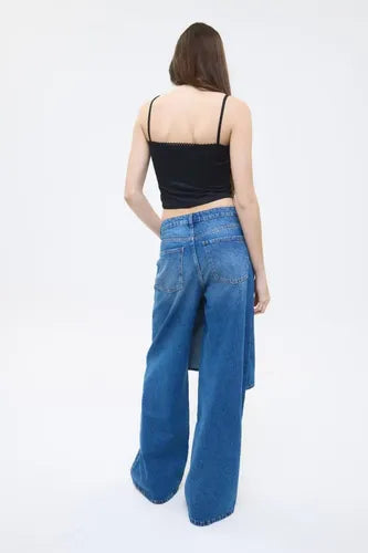 Jean Pollera Loose Skirt Azul Chermix Mujer Algodón Azul 26