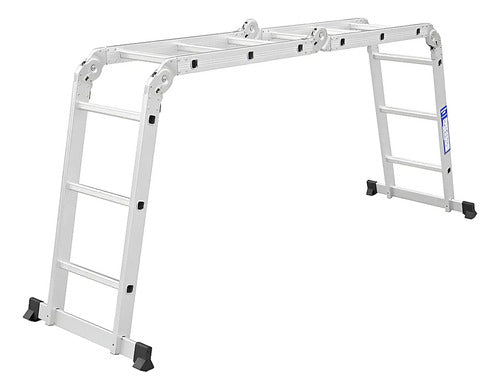 Escalera De Aluminio Articulada 12 Escalones Antideslizante Multiproposito Ajustable Portatil Calidad Durabilidad Resistente Todo Tipo De Trabajo Reforzada Firme Liviana Transportable Funcional