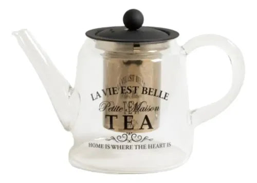 Tetera De Vidrio Heredia Petit Maison Recta 850 Ml Con Infusor Metálico