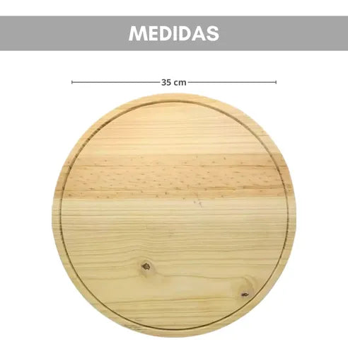 Tabla Pizza Trendy Redonda Madera Marrón 1u Claro