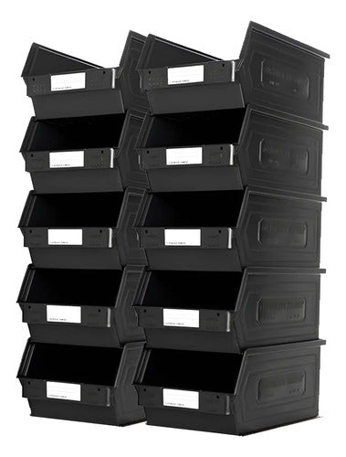 Kit 10 Gavetas Plásticas Apilables 3a2plz 35x20x14,5 Cm