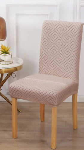 Funda Silla City Blanco Geométrico 6p Natural Rayas