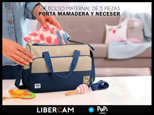 Bolso Maternal Set 5 Piezas Azul Oscuro Puntos · 16606 · foto 07