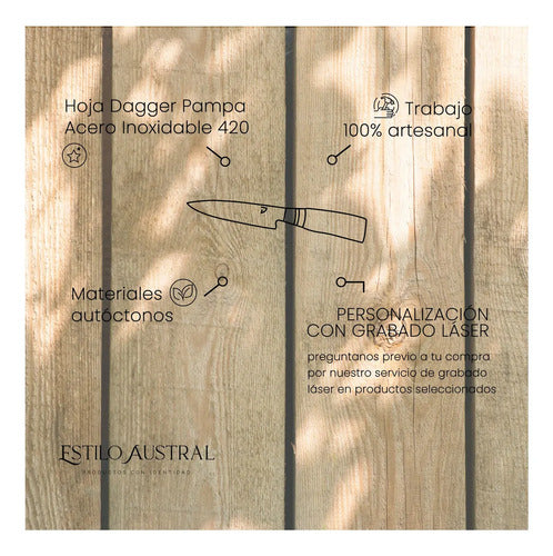 Cuchillo Regional Cabo de Hueso y Madera 14 cm con Vaina · 8488 · foto 04
