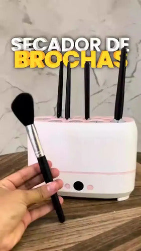 Limpiador Secador USB de Brochas de Maquillaje Blanco con Rosa · 17360 · foto 02