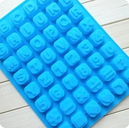 Molde Letras Silicona Abecedario Números Bombones Chocolate