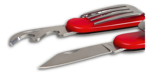 Set de Cubiertos Camping Fenser 5 en 1 de Acero Inoxidable Rojo · 16989 · foto 03