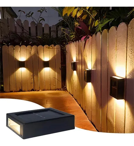 Aplique Led Solar 2p Frío Negro