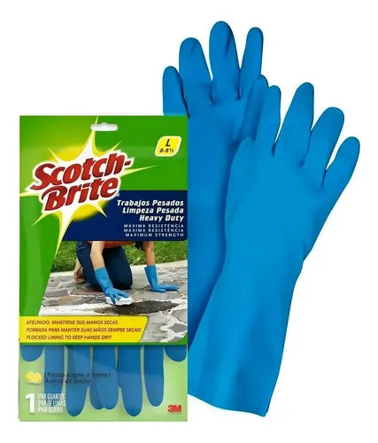 Guantes de Limpieza 3M Scotch-Brite Reforzados Talle L Azul · 8682 · foto 01