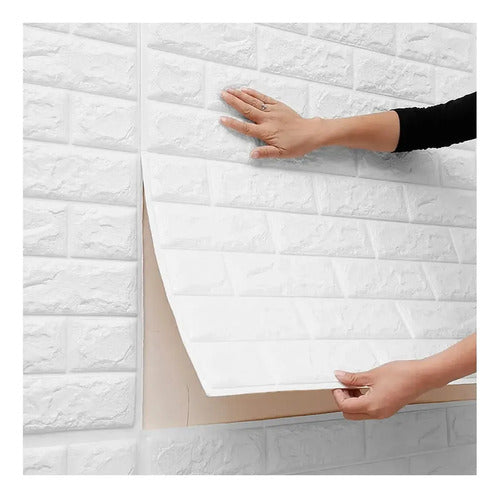 Placa Autoadhesiva 3d Decorativa Pared X5 Unidades - Sheshu Blanco · 18608 · foto 02
