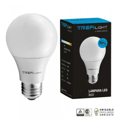 Lampara Led Trefilight A60 12w Blanco Frio Blanco Frío
