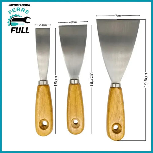 Espátulas de Pintor con Mango de Madera 1, 2 y 3 Pulgadas Pack x 3 · 15932 · foto 03